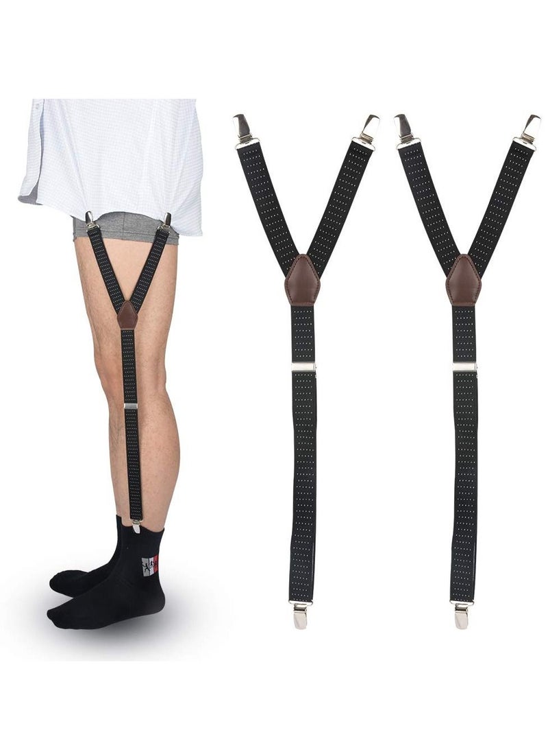 Generic - Men Shirt Stays for Tucking Adjustable Elastic Garters  Straps Sock Non slip Clamps Suspenders Holder Clips - Image 1