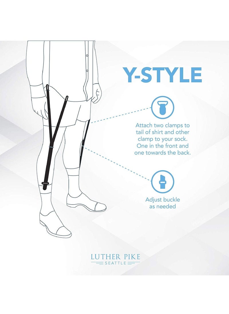 Generic - Men Shirt Stays for Tucking Adjustable Elastic Garters  Straps Sock Non slip Clamps Suspenders Holder Clips - Image 1