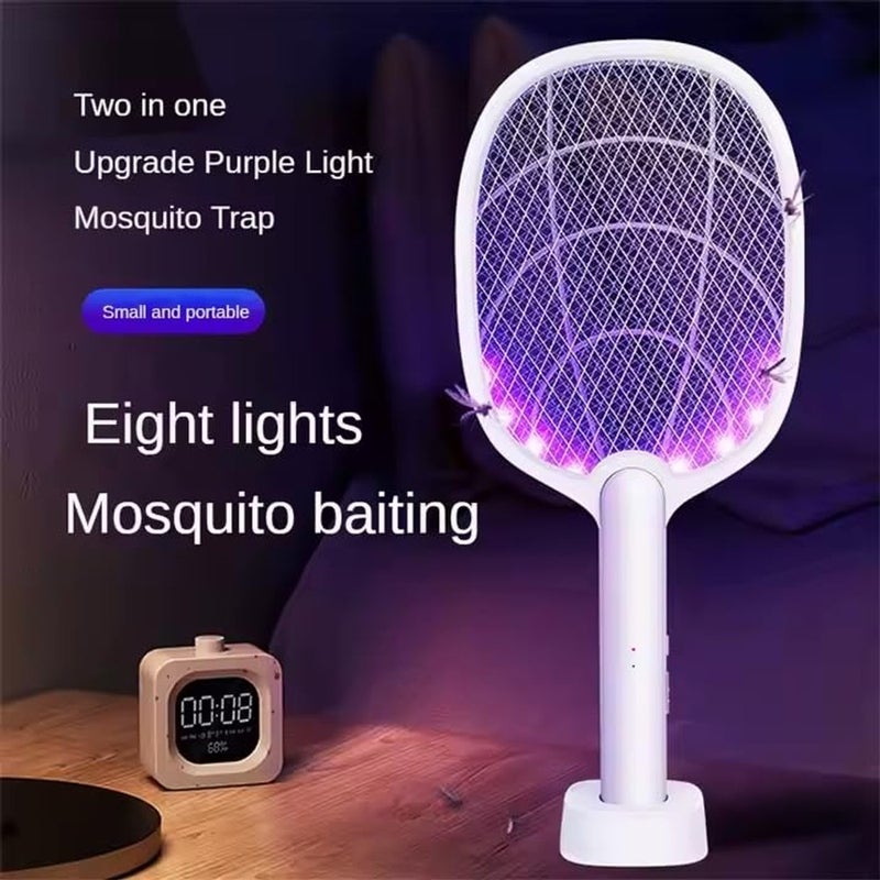الكيان مضرب كهربائي لقتل الحشرات والناموس، قابل للشحن USB، تصميم محمول، لون أبيض - Image 5
