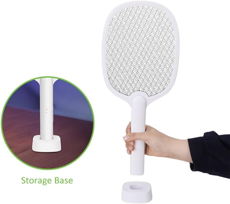 الكيان مضرب كهربائي لقتل الحشرات والناموس، قابل للشحن USB، تصميم محمول، لون أبيض - Image 3