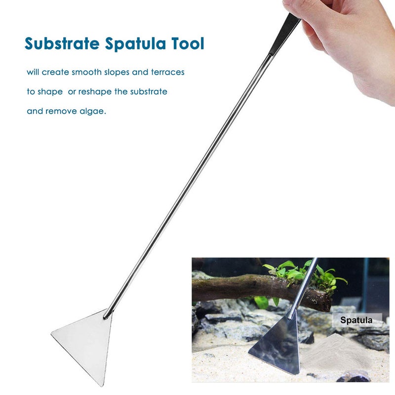 Capetsma Aquascape Long Stainless Steel Plant Tools Set - Aquarium Tweezers, Scissors, Spatula, Algae Scrapers - Fish Tank Cleaning Kit - Image 4