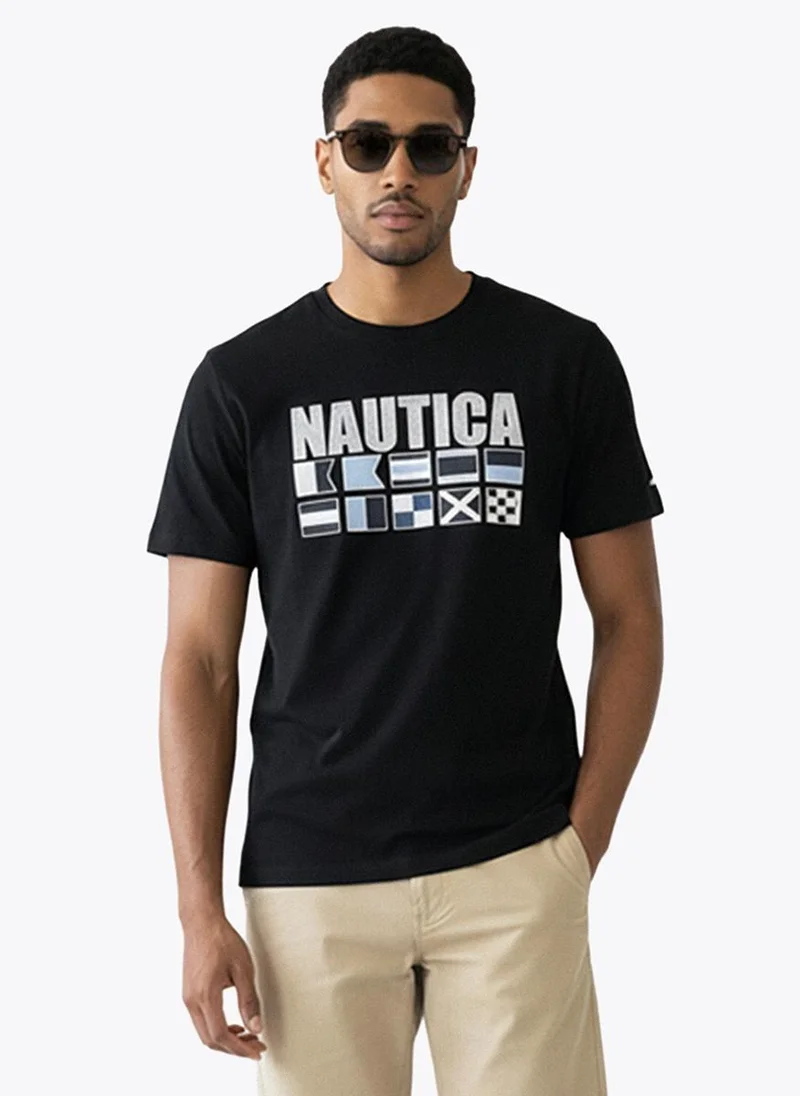 Nautica Men Regular Fit Short Sleeve T-Shirt for Casual Styling - Black