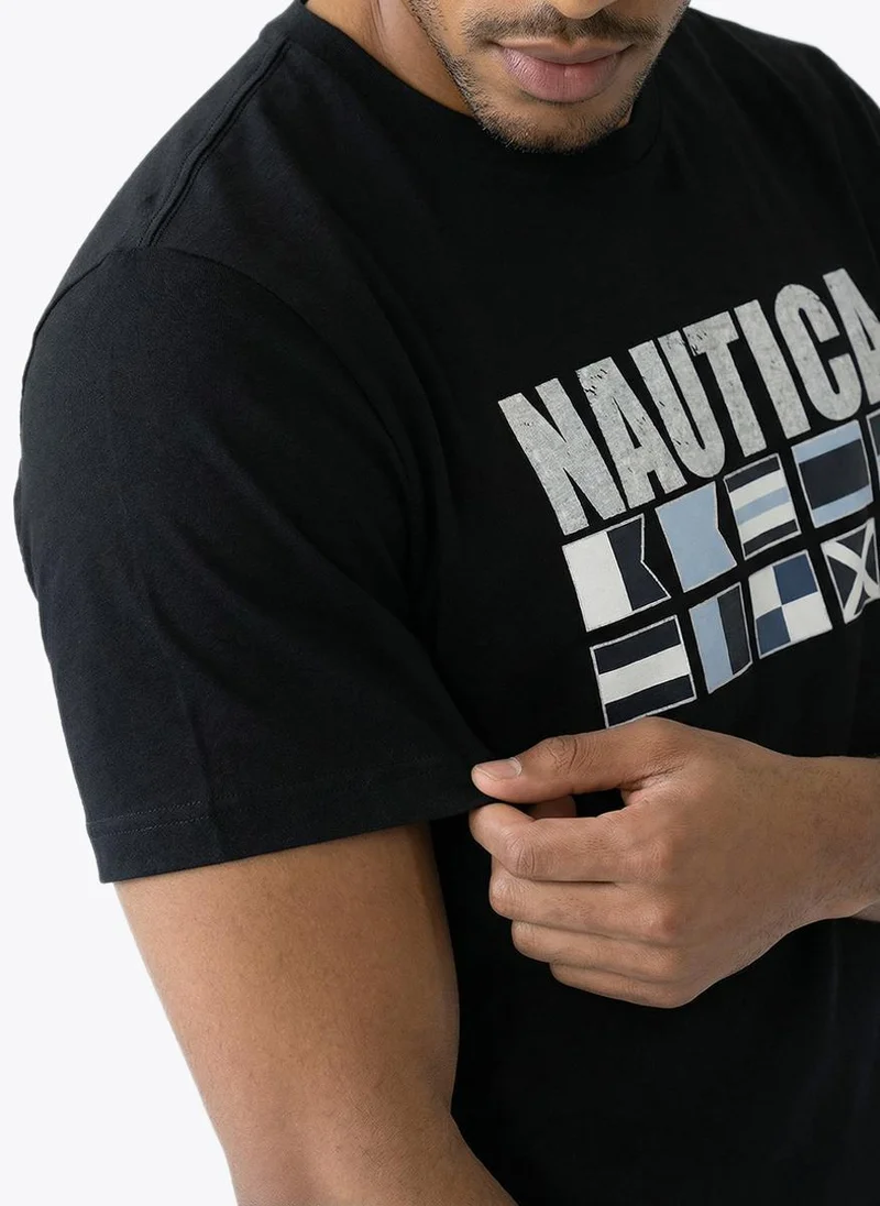 Nautica  Men Regular Fit Short Sleeve T-Shirt for Casual Styling - Black for Men | Best Price UAE