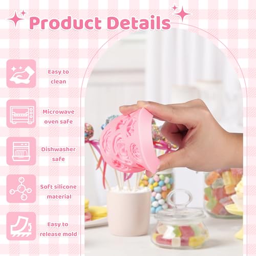 YunKo Rose Flower Fondant Mold Mini Chocolate Mold for Decorating Cake Candy Chocolate DIY Cake Decorating - Image 4