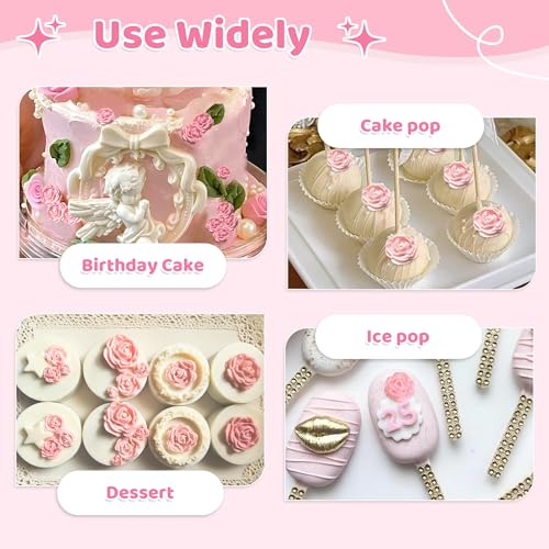 YunKo Rose Flower Fondant Mold Mini Chocolate Mold for Decorating Cake Candy Chocolate DIY Cake Decorating - Image 5