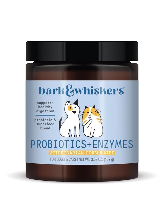 Dr. Mercola Bark & Whiskers, Probiotics + Enzymes 3.59 oz, Non GMO, Gluten Free, Soy Free, Dr. Mercola - Image 1
