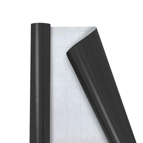 Winjeto Black Wrapping Paper - Solid Color Mystical Matte Black Gift Wrapping Paper Roll Perfect for Men Women Boys Girls, Wedding Birthday Christmas Graduation Valentine's Day Fathers Gifts - 17 x 120 inch - Image 1