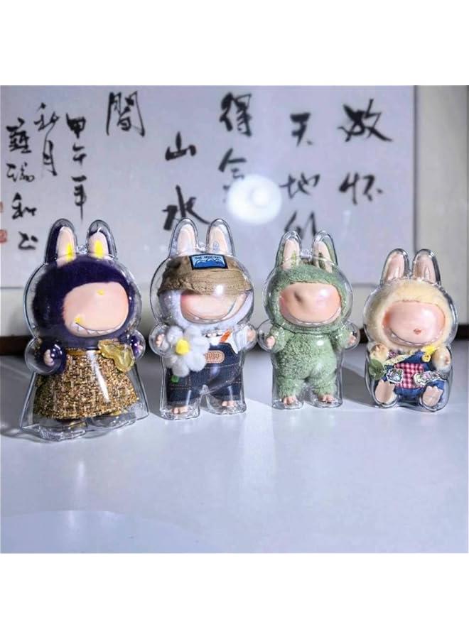 Clear Figure Display Bag with Keychain for LABUBU Doll, Plastic Protective Cover for Figure Display Bag，Transparent PVC Bag for Labubu Storage (NO Dolls(Dress))  - Image 4