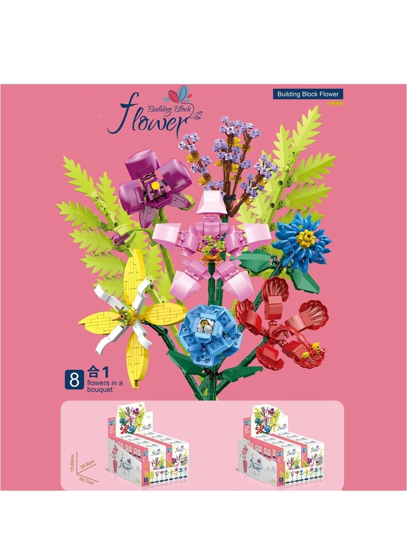 Y&D Flowers Bouquet Building Blocks Kit, DIY Artificial Toys for Adults, Creative Home Ornaments Desk Decoration, Kits Kid/Adult, Idea Gift, (708 Pieces)  - Image 5