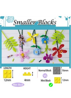 Y&D Flowers Bouquet Building Blocks Kit, DIY Artificial Toys for Adults, Creative Home Ornaments Desk Decoration, Kits Kid/Adult, Idea Gift, (708 Pieces)  - Image 2
