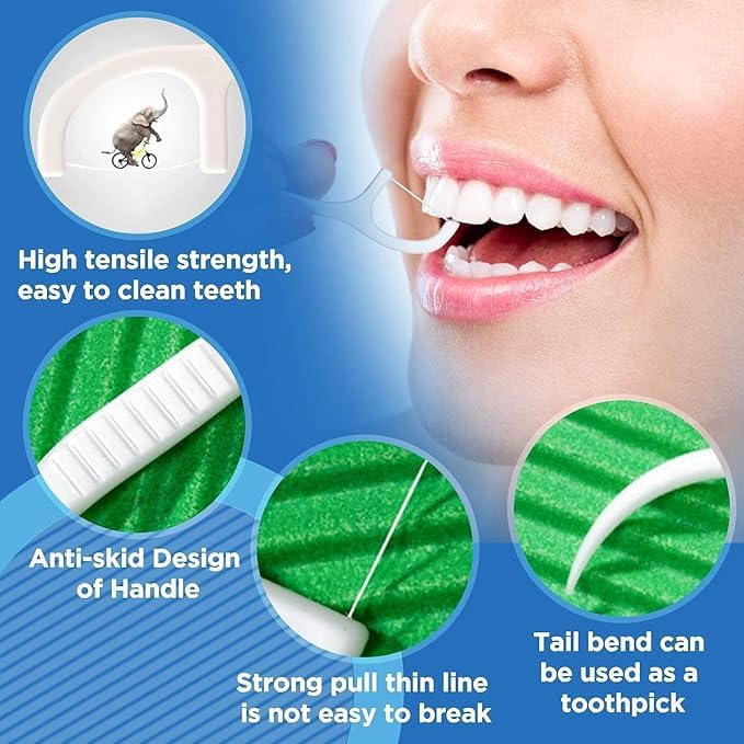 ISTORE 3‑in‑1 Disposable Dental Floss Picks with Tongue Cleaner & Toothpick || Triple Action Oral Care Tool for Fresh Breath || Clean Teeth and Healthy Gums || (Pack Of 20) - Image 5