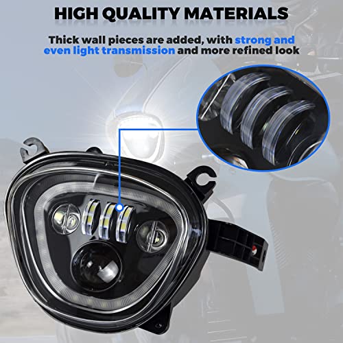 VEISUTOR LED Headlight for M109R M90 06-19, Clear Lens LED Head lamp Front Lights Assembly with Halo DRL High Low Beam for Suzuki Boulevard M109R M90 2006-2019 Accessories - Image 4