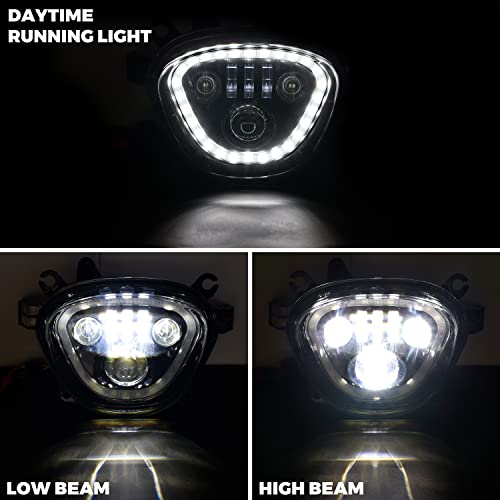 VEISUTOR LED Headlight for M109R M90 06-19, Clear Lens LED Head lamp Front Lights Assembly with Halo DRL High Low Beam for Suzuki Boulevard M109R M90 2006-2019 Accessories - Image 2