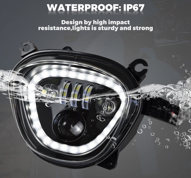 VEISUTOR LED Headlight for M109R M90 06-19, Clear Lens LED Head lamp Front Lights Assembly with Halo DRL High Low Beam for Suzuki Boulevard M109R M90 2006-2019 Accessories - Image 5