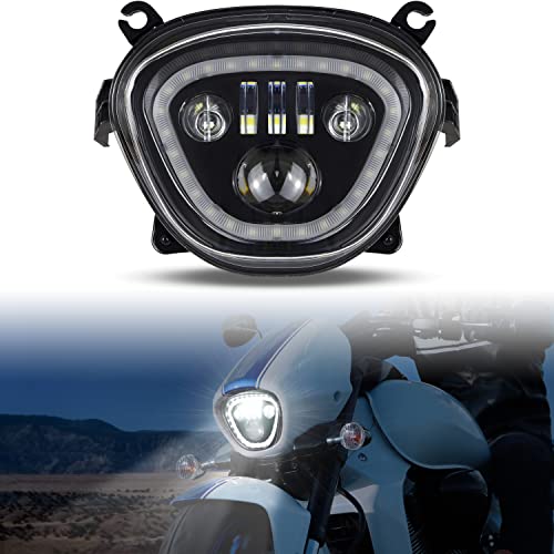 VEISUTOR LED Headlight for M109R M90 06-19, Clear Lens LED Head lamp Front Lights Assembly with Halo DRL High Low Beam for Suzuki Boulevard M109R M90 2006-2019 Accessories - Image 1