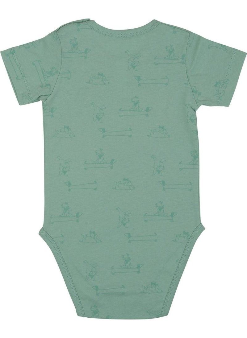 Jrmori Mr.j & Ms.r Printed Short Sleeve Bodysuit with Shoulder Snaps  - Image 2