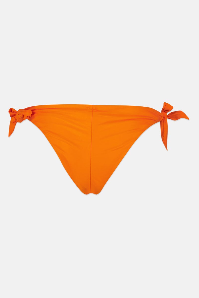 Lefties Women Solid Side Tie Bikini Bottom, Orange - Image 3