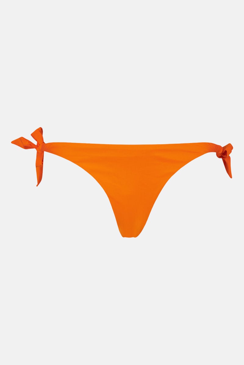 Lefties Women Solid Side Tie Bikini Bottom, Orange - Image 2