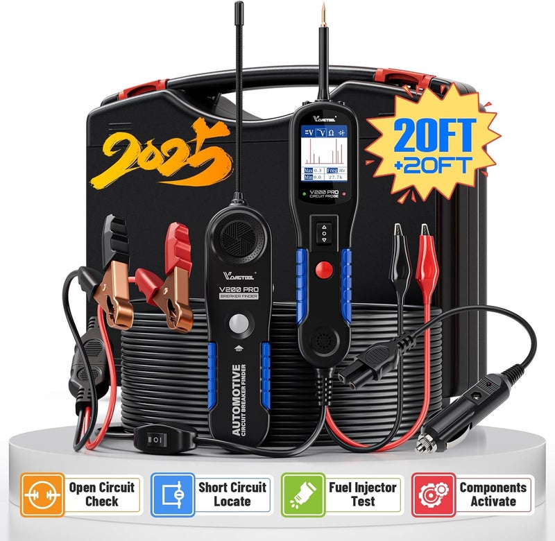 VDIAGTOOL V200 برو جهاز اختبار الدوائر الكهربائية للسيارات مع كابل تمديد بطول 20 قدم - Image 1