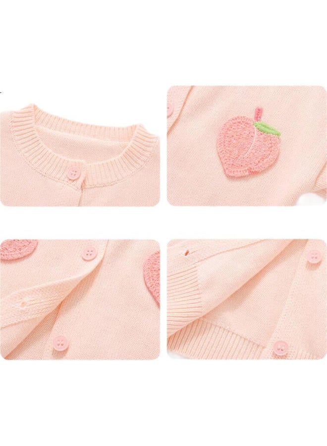 Benhedi "Lovely Peach" Girls' Sweater Spring Children'S Fashion Knitted Top Girls Baby Spring And Autumn Cardigan Coat - Image 3