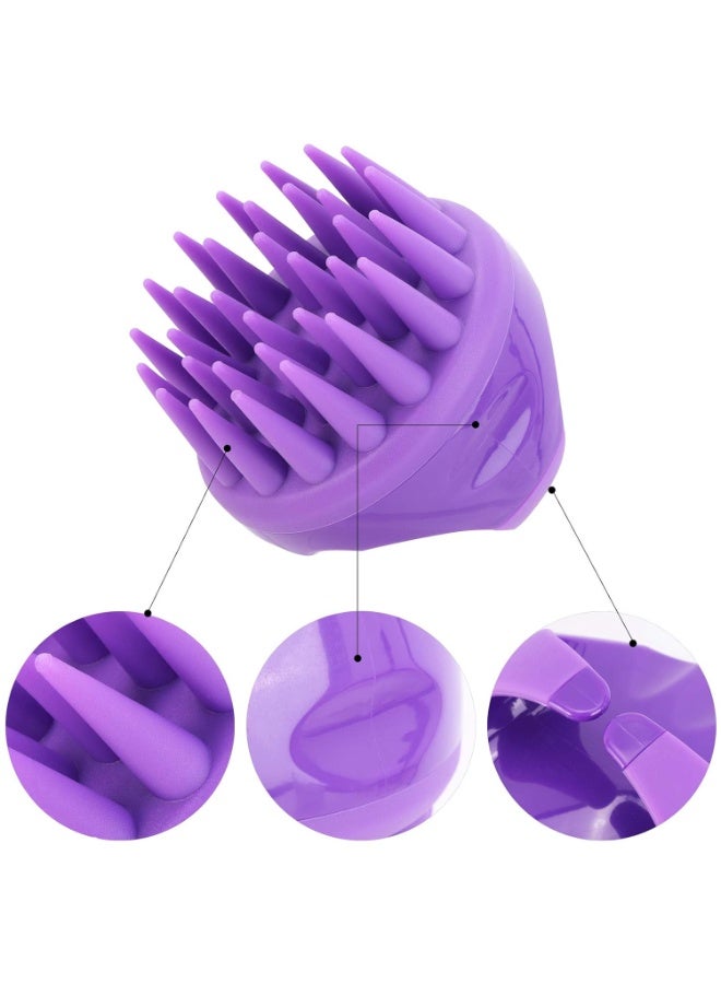 إسكدنيا 【فرشاة شامبو لتدليك فروة الرأس مع موزع】- فرشاة شعر سيليكون مناسبة للأظافر الطويلة لتنظيف فروة الرأس بعمق وتخفيف التوتر ونمو الشعر - أداة استحمام للرجال والنساء (أرجواني) - Image 3