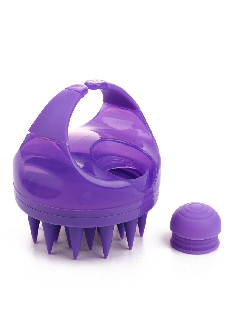 إسكدنيا 【فرشاة شامبو لتدليك فروة الرأس مع موزع】- فرشاة شعر سيليكون مناسبة للأظافر الطويلة لتنظيف فروة الرأس بعمق وتخفيف التوتر ونمو الشعر - أداة استحمام للرجال والنساء (أرجواني) - Image 2