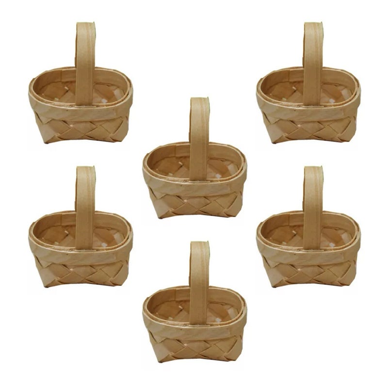 6pcs Wedding Handmade Candy Basket Retro Party Candy Case Mini Baskets - Image 1