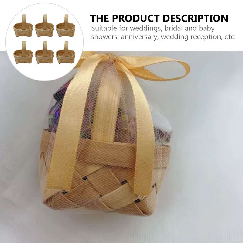 6pcs Wedding Handmade Candy Basket Retro Party Candy Case Mini Baskets - Image 5