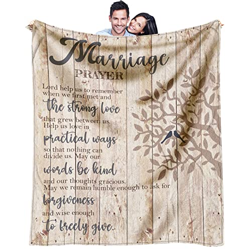 Dfaqehk Wedding Gifts for Couples 2025, Bridal Shower Gift for Bride to Be, Best Bride Gifts for Wedding Day, Unique Newlywed Gifts for Couples, Marriage Prayer Throw Blanket 60 x 50 Inch - Image 1
