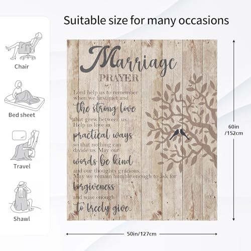 Dfaqehk Wedding Gifts for Couples 2025, Bridal Shower Gift for Bride to Be, Best Bride Gifts for Wedding Day, Unique Newlywed Gifts for Couples, Marriage Prayer Throw Blanket 60 x 50 Inch - Image 5