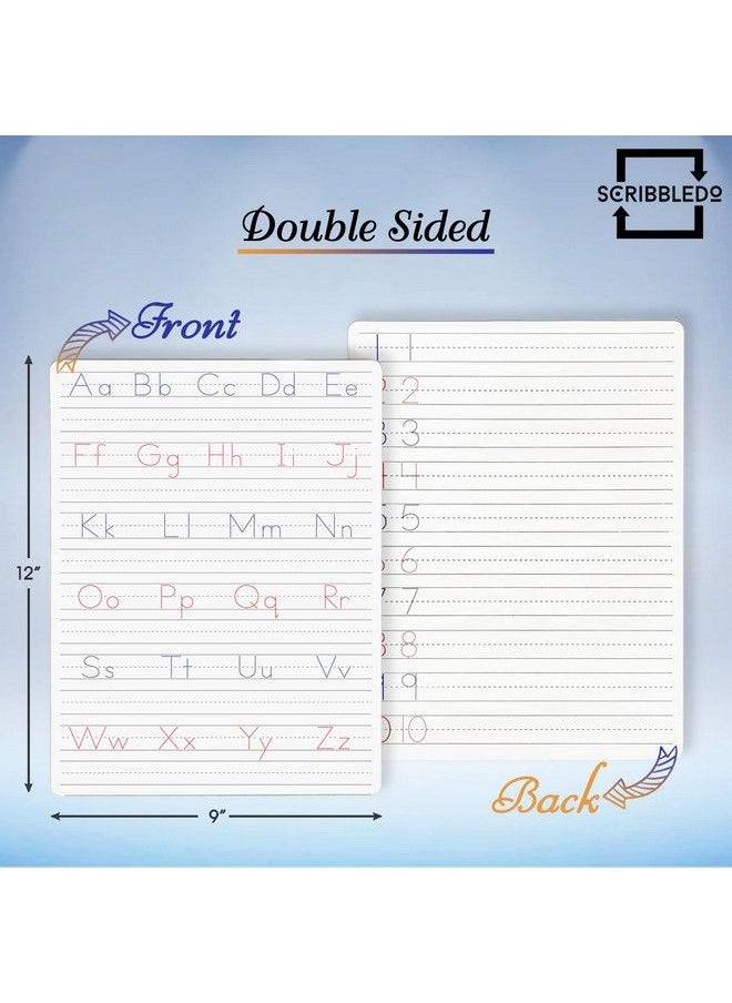 Scribbledo Dry Erase Handwriting Practice For Kids 9 X 12 Inch Alphabet Tracing Board Whiteboard Letter Tracing For Kids Ages 3 5 Write And Wipe Alphabet Practice Cards Letters Writing Board  - Image 3