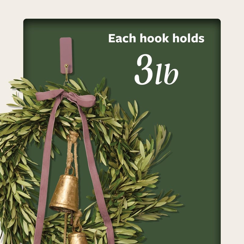 Command Medium Wire Hook, Dusty Rose, 4 Hooks, 6 Strips - Image 4