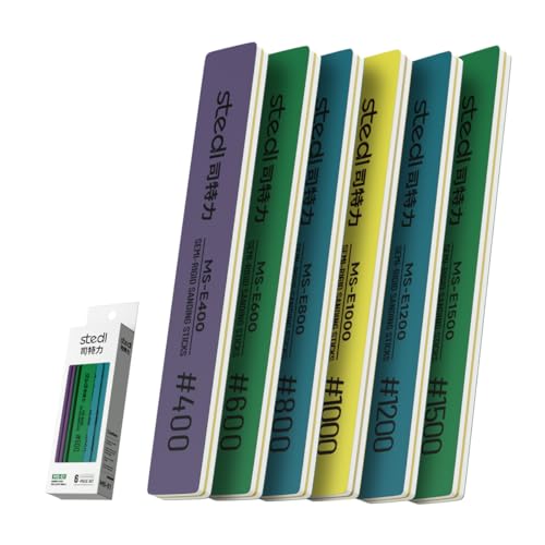 stedi Sanding Sticks, Model Hobby Making Tools, Polishing Sanding Sticks Tools for Gundam Repairing Plastic Model and Miniature Model 6PCS(#400+#600+#800+#1000+#1200+#1500) - Image 1