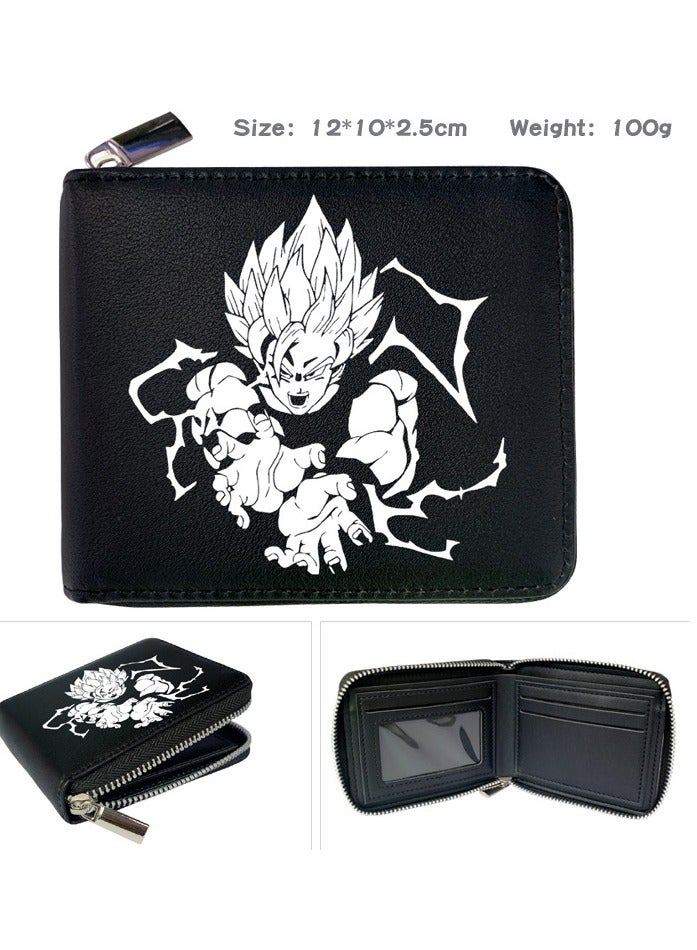 KUYING Dragon Ball Zipper PU Short Portable Wallet Card Bag Zero Wallet 