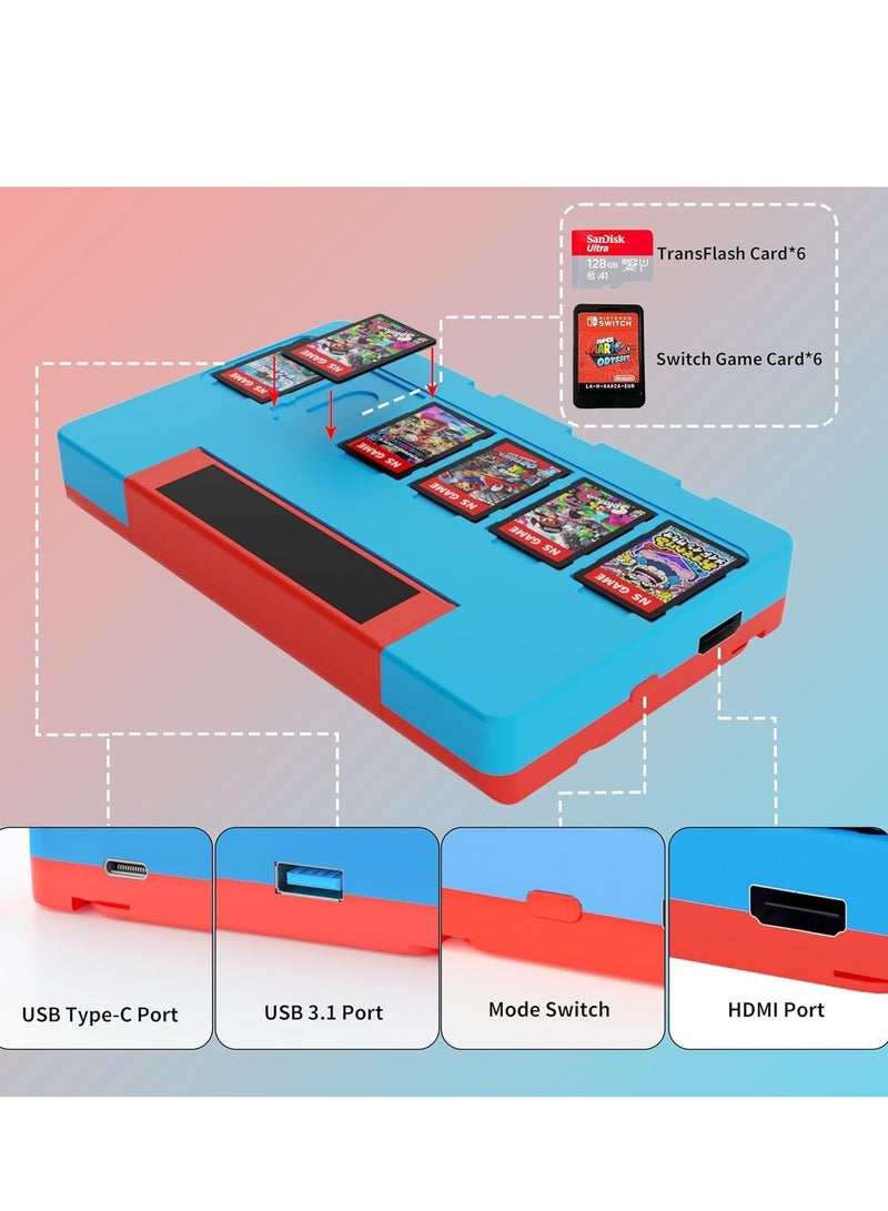 قاعدة تلفاز سويتش مع شاحن جويكون و 4K HDMI، حامل شحن لوحدات تحكم سويتش مع 6 فتحات ألعاب - Image 4
