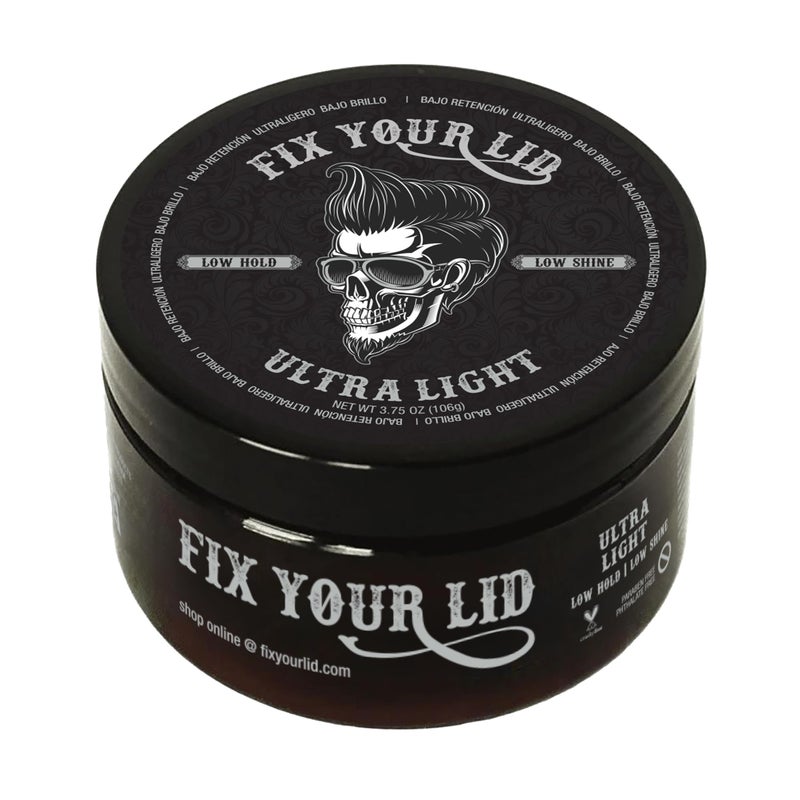 Fix Your Lid Ultra Light Pomade for Men - Water-Based Pomade with Low Hold and Low Shine - Match All Menâ€™s Hair Types & Styles - Easy to Wash Out - 3.75 oz - Image 1