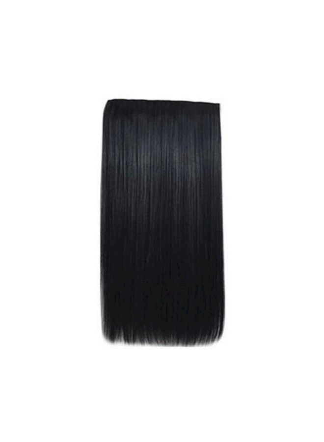وصلة شعر اصطناعية مستقيمة مزودة بمشبك أسود
