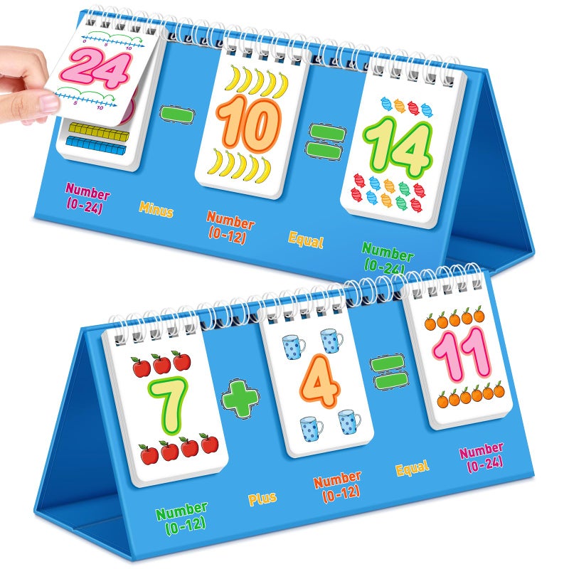 PraxiKidy Addition and Subtraction Flash Cards024 Math Facts Manipulatives Games Preschool Kindergarten 1st 2nd Grade Classroom Must HavesCounting Educational Toy Learning Activities Homeschool - Image 3