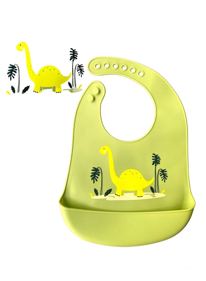 هايلاند مريلة ديناصور للأطفال مع 6 مقاسات قابلة للتعديل للأطفال والرضع أخضر - Image 2