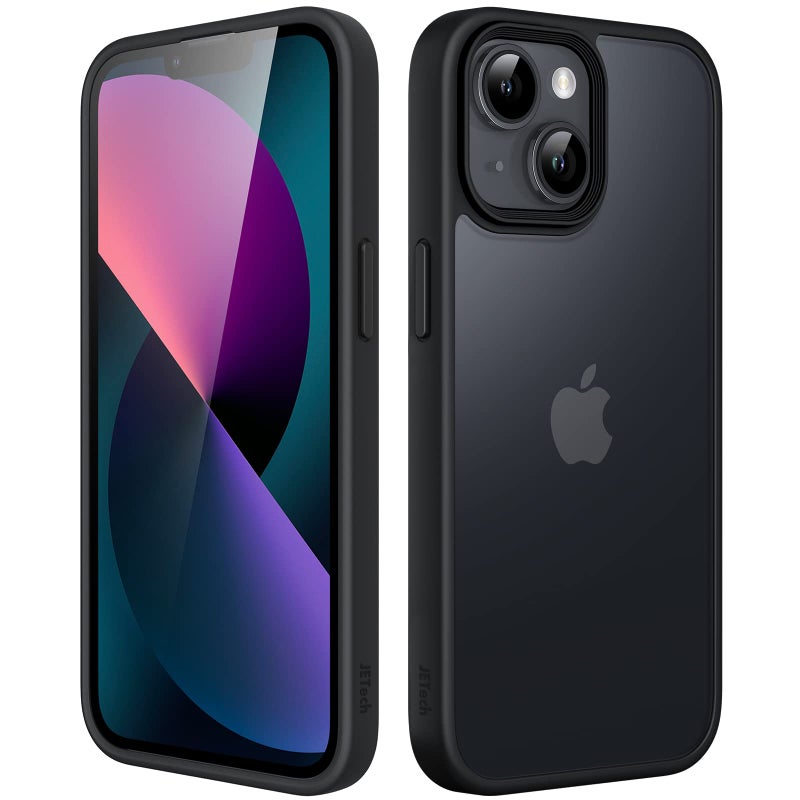 JETech Matte Case for iPhone 13 61Inch Shockproof Military Grade Drop Protection Frosted Translucent Back Phone Cover AntiFingerprint Black - Image 2