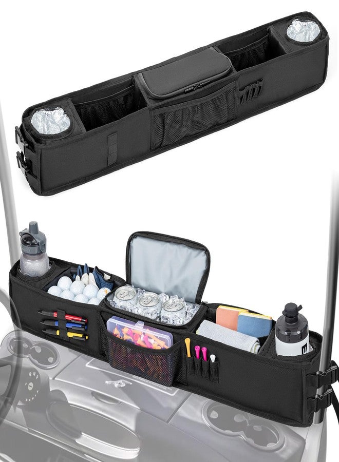 PGmoon Golf Cart Inner Storage Tray, No-Drilling Golf Cart Front Storage Basket Compatible with EZGO Drive Club Car Kandi Golf Cart, Golf Cart Tray Organizer with Insulated Compartment (Patent Design) - Image 1