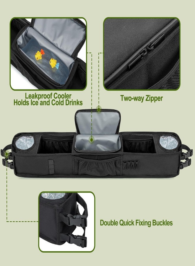 PGmoon Golf Cart Inner Storage Tray, No-Drilling Golf Cart Front Storage Basket Compatible with EZGO Drive Club Car Kandi Golf Cart, Golf Cart Tray Organizer with Insulated Compartment (Patent Design) - Image 3