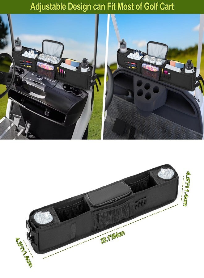 PGmoon Golf Cart Inner Storage Tray, No-Drilling Golf Cart Front Storage Basket Compatible with EZGO Drive Club Car Kandi Golf Cart, Golf Cart Tray Organizer with Insulated Compartment (Patent Design) - Image 5