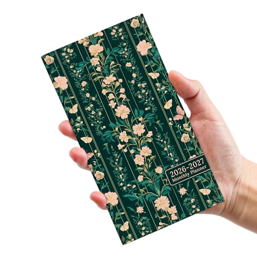 ZOTIA Pocket Calendar 2026-2027 for Purse, Two Year Monthly Planner Pocket Size 6.5" x 3.5", Jan 2026 - Dec 2027 Monthly Planner Small Calendar for School, Work and Home - Botanical Waltz - Image 1