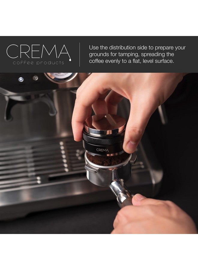 Crema Coffee Products | 53.3mm Coffee Distributor/Leveler & Hand Tamper | Fits 54mm Breville Portafilters | Double Sided, Adjustable Depth | Beautiful Espresso Hand Tampers - Image 2