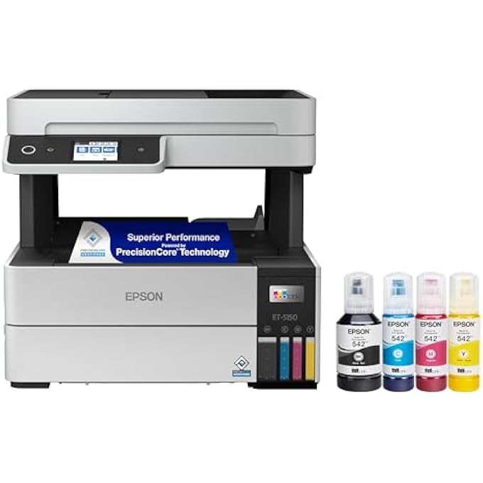 ECOTANK PRO ET-5150 WIRELESS COLOR ALL-IN-ONE SUPERTANK PRINTER WITH SCANNER, COPIER, PLUS AUTO DOCUMENT FEEDER, LARGE, WHITE - Image 2