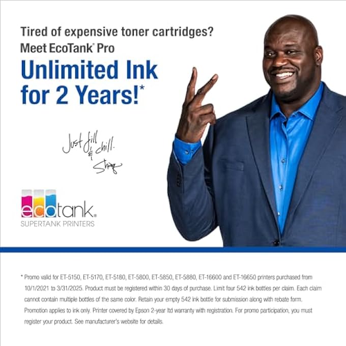 ECOTANK PRO ET-5150 WIRELESS COLOR ALL-IN-ONE SUPERTANK PRINTER WITH SCANNER, COPIER, PLUS AUTO DOCUMENT FEEDER, LARGE, WHITE - Image 3