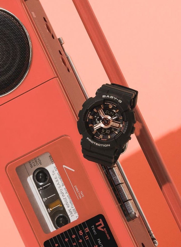 CASIO Baby-G Analog Digital Black Resin Band Women's Watch BA-110XRG-1ADR 46.3 × 43.4 × 15.8 mm - Image 2