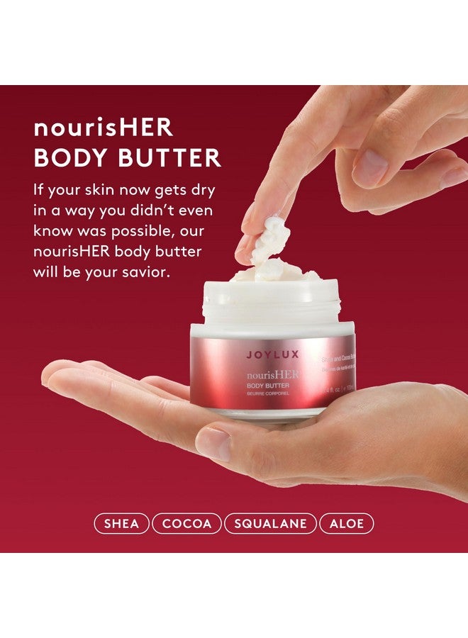 Joylux Joylux nourisHER Body Butter for Dry to Very Dry Skin with Shea Butter, Cocoa Butter, Aloe Vera & Squalane, Creamy, Clean Moisturizer for Intense Hydration 3.4 oz - Image 2