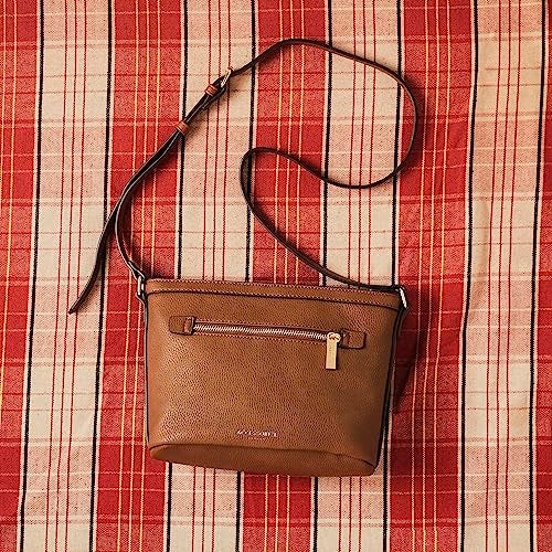 Accessorize London Women's Faux Leather Brown Top Zip Sling Bag - Image 4